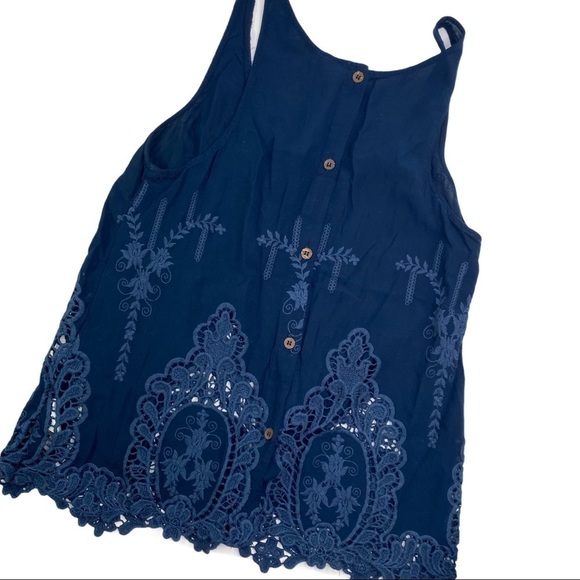 Temptation Blue Rayon Embroidered Top - Picture 6 of 9